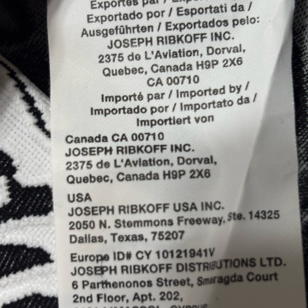 Joseph Ribkoff Monochrome Leaf Pattern Designer Midi Dress Black -White R- $260 - Picture 7 of 8